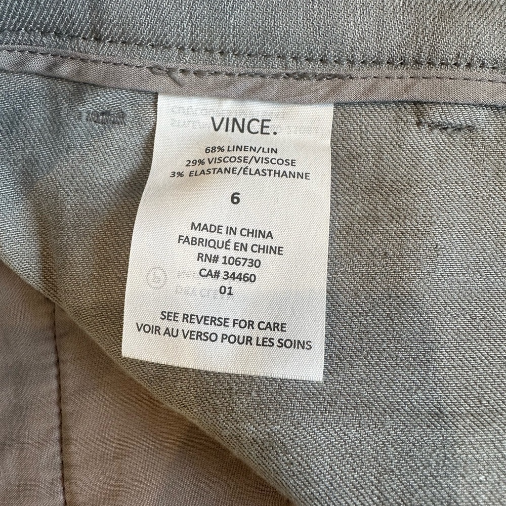 Vince Grey Linen Cargo Pants - Picture 4 of 5